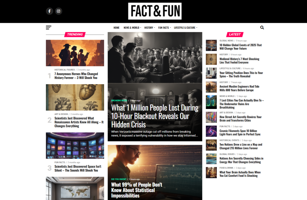 Print screen strony FactandFun