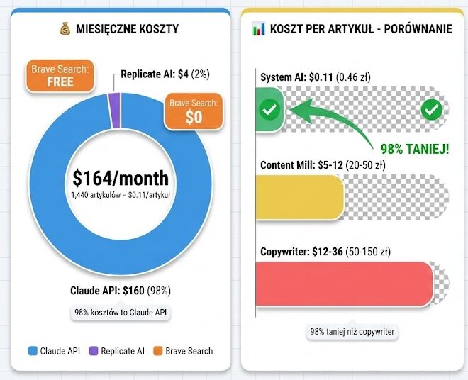 Koszty miesięczne automatyzacji pisania postów na FactandFun