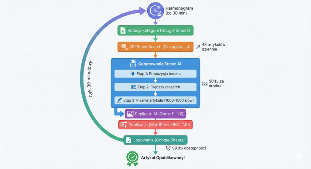 Workflow automatyzacji factandfun.com